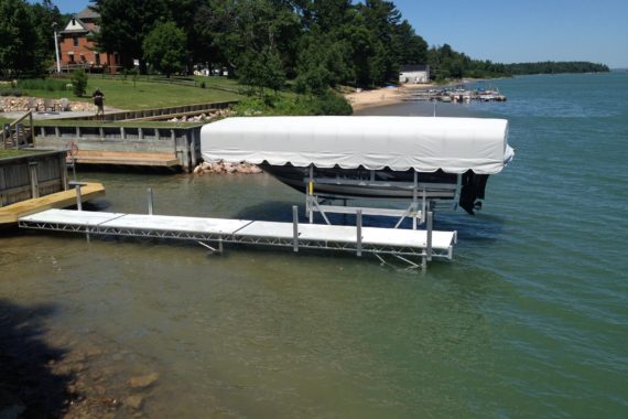 awesome boat dock lift with canopy