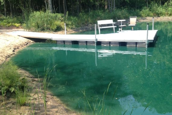 floating dock on pond